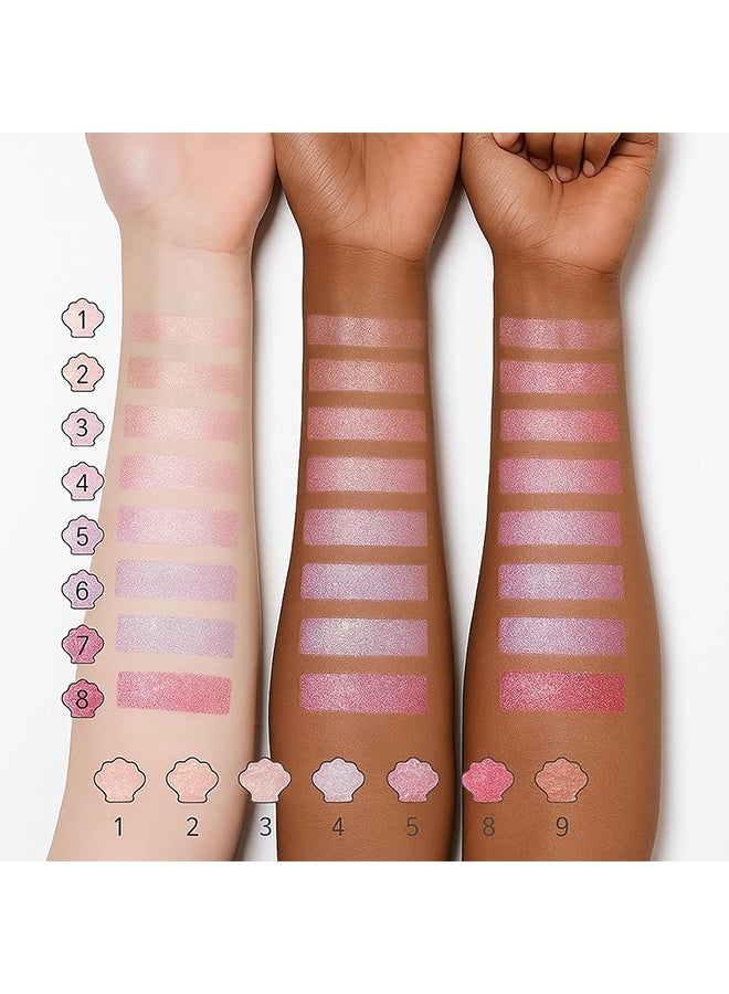 KAPEINE 9Colors Eyeshadow Palette,Fine Shimmer Eyeshadow Pink Glitter Makeup Palette Spakle Pearlescent Eye Shades Diamond Bright Makeup Kit Highly Pigmented Long Lasting for Women Girls Daily,Party - Image 5